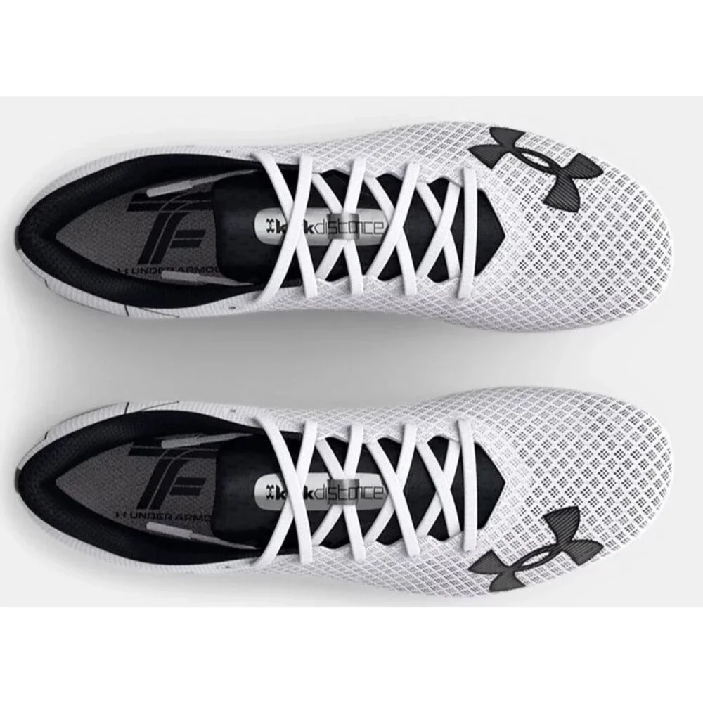 Under Armour Mens Size 12 Womens 13.5 Track Shoes White Kick Distance Running 4